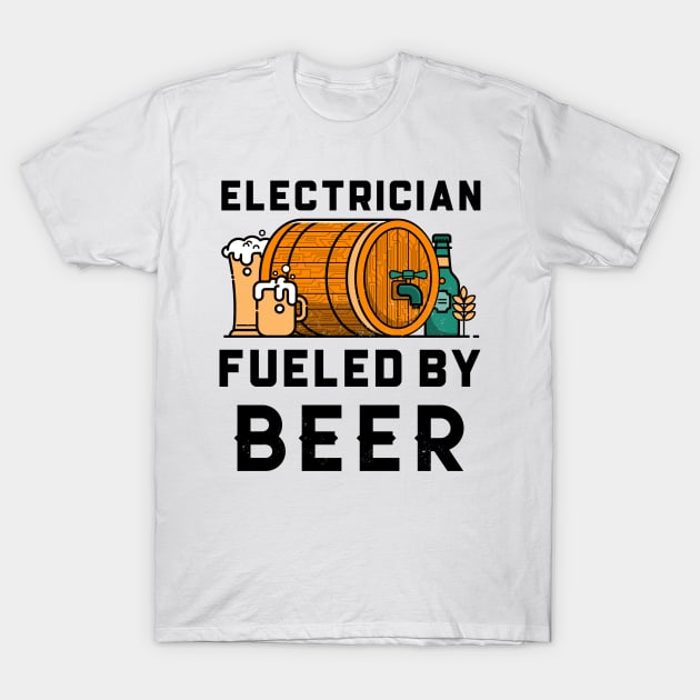 Funny Electrician Beer Lover Design T-Shirt by Big Jack Tees